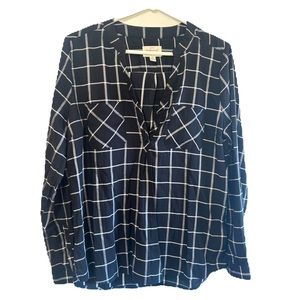 WEATHERPROOF VINTAGE BLACL AND WHITE PLAID LONG SLEEVES SIZE LARGE
